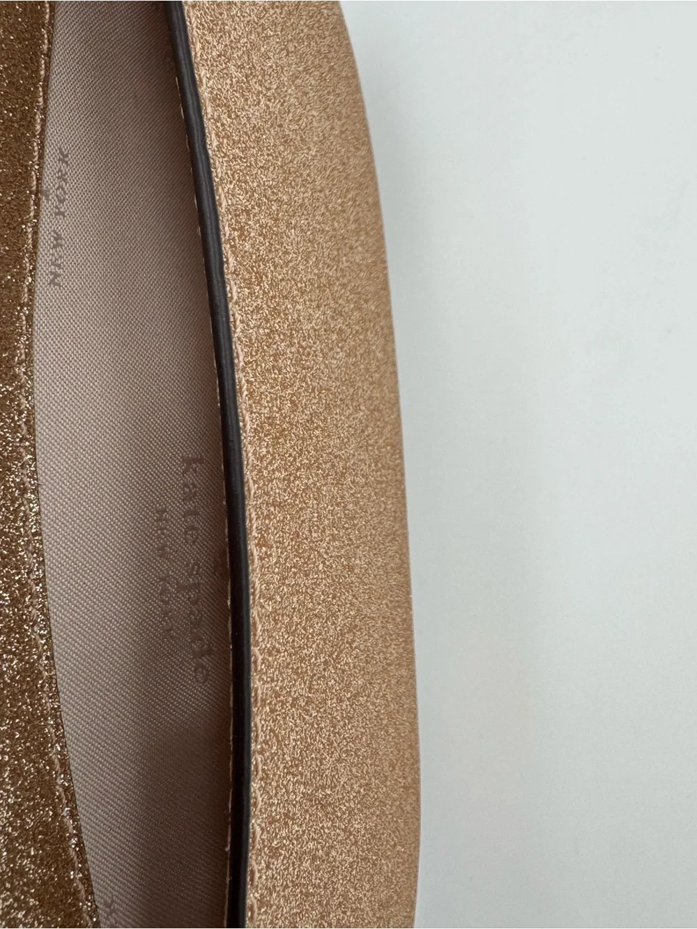 kate spade New York Gold Glitter Crossbody Bag w/ Metallic Adjustable Strap NWT - Picture 7 of 11
